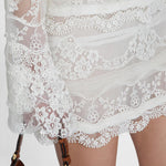 Minigonna in pizzo e georgette D472O332EOI 10602 ERMANNO SCERVINO 