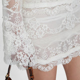 Minigonna in pizzo e georgette D472O332EOI 10602 ERMANNO SCERVINO 