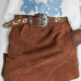 Mini gonna in pelle scamosciata D462O348ZSU 91230 ERMANNO SCERVINO 