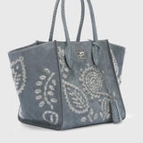 Borsa Maggie in camoscio ricamato