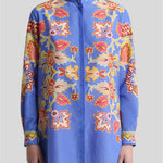 Camicia lunga in cotone e seta WRIA0061AKA18 X0880 ETRO 