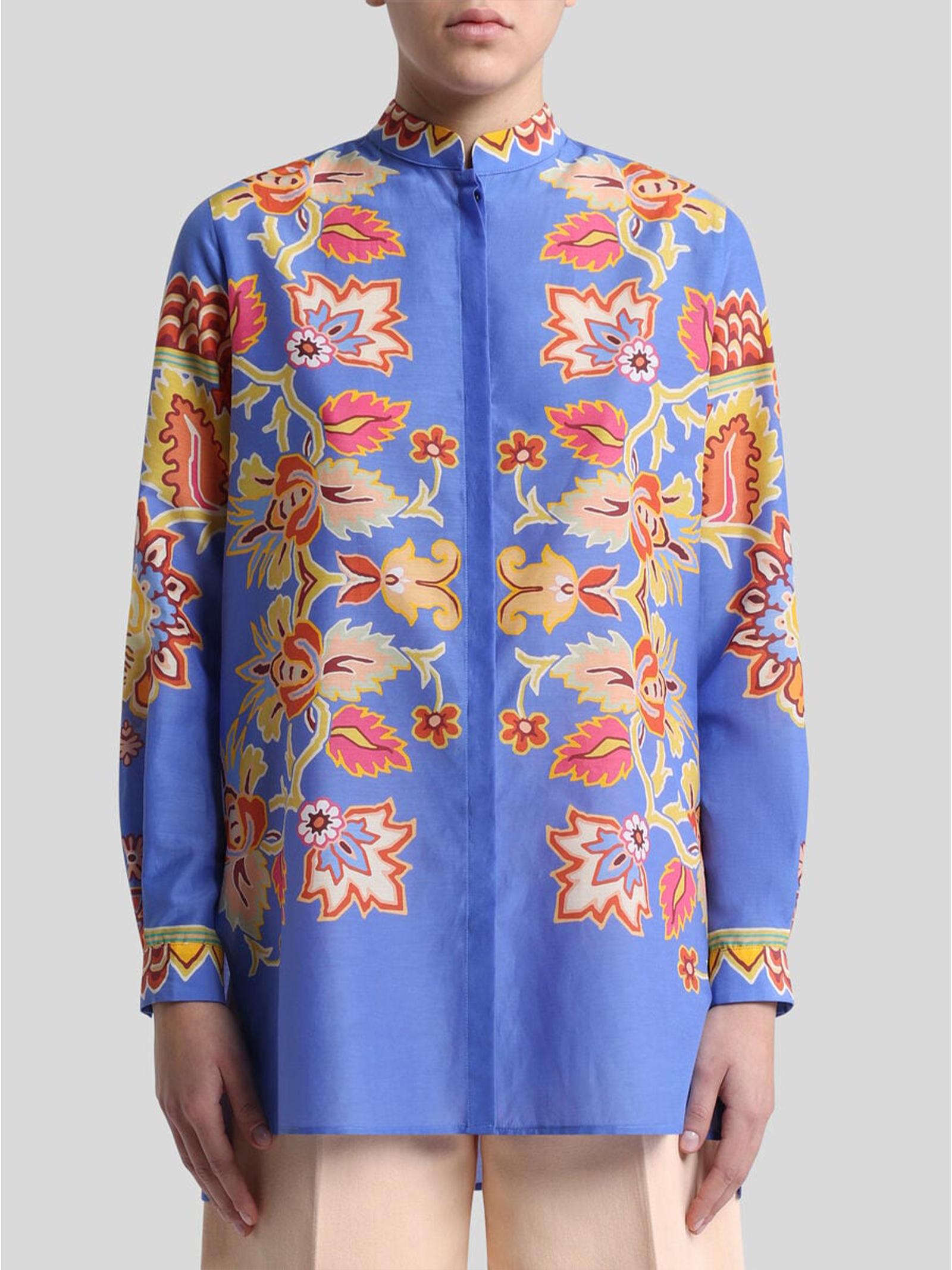 Camicia lunga in cotone e seta WRIA0061AKA18 X0880 ETRO 