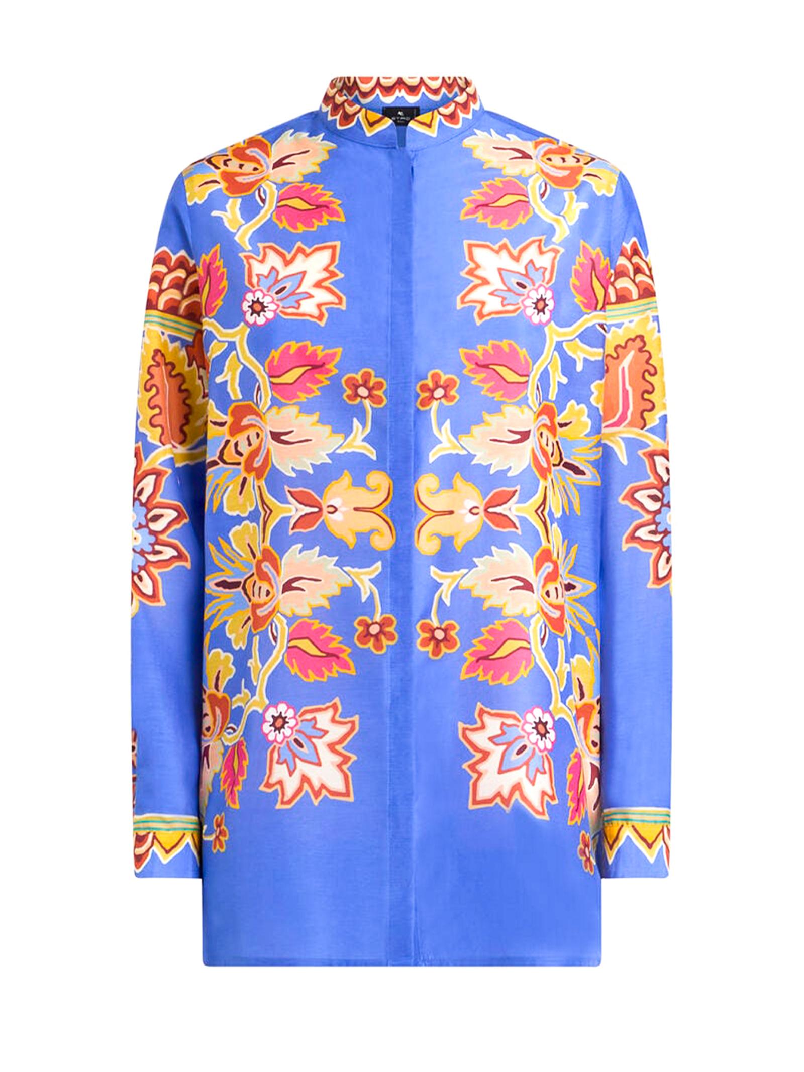 Camicia lunga in cotone e seta WRIA0061AKA18 X0880 ETRO 