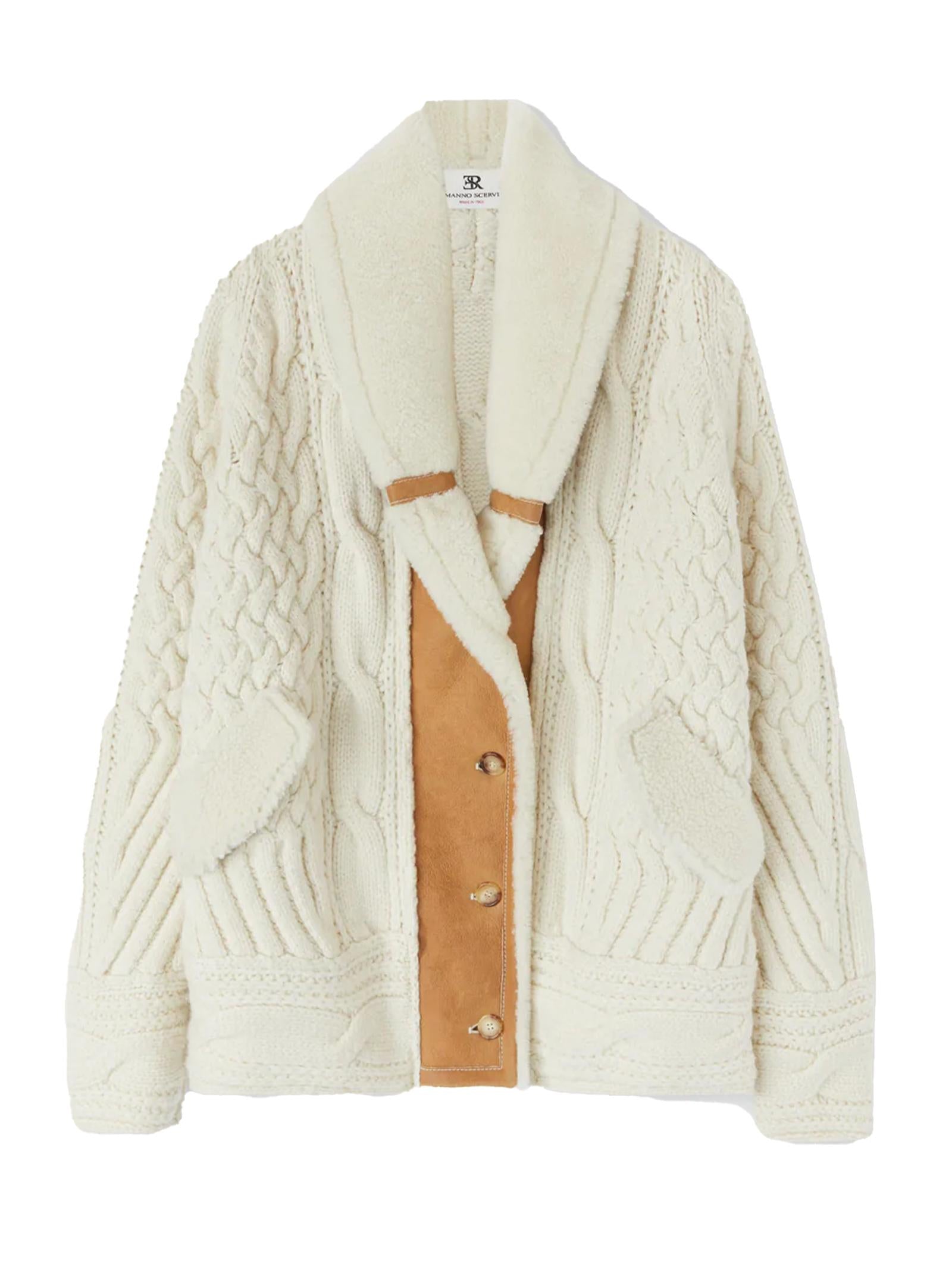 Cardigan-cappotto in lana merino D475D304SHQTX 14800 ERMANNO SCERVINO 