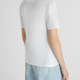 T-shirt con ruches e scollo a V D462L353DUX 10601 ERMANNO SCERVINO 