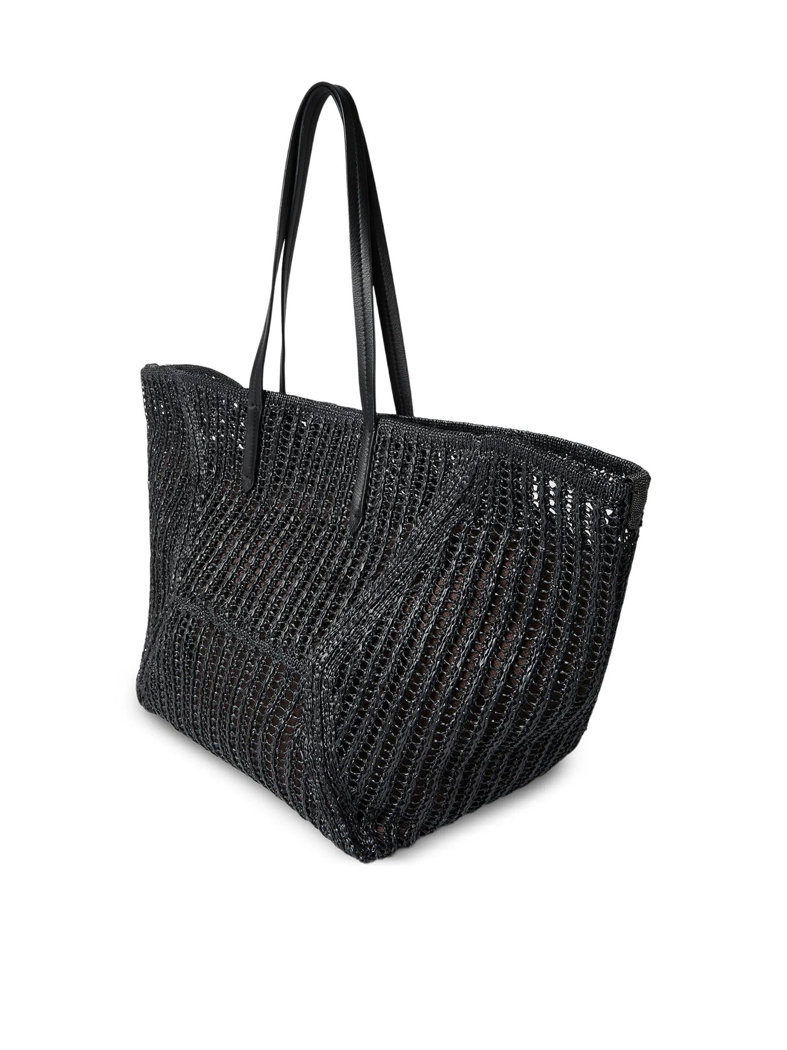 Borsa tote in rafia Duo MB97D2571 C101 BRUNELLO CUCINELLI 