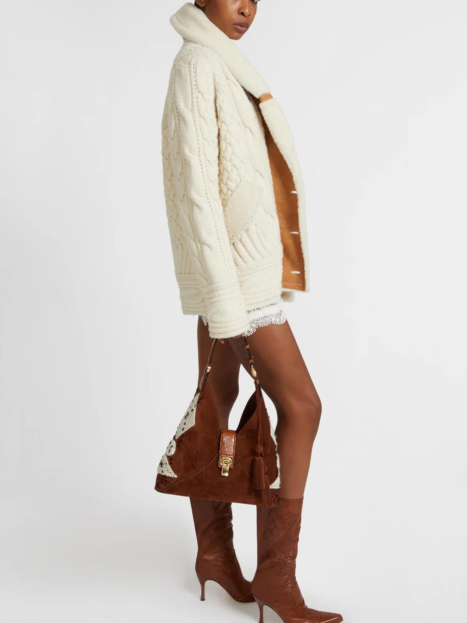 Cardigan-cappotto in lana merino D475D304SHQTX 14800 ERMANNO SCERVINO 