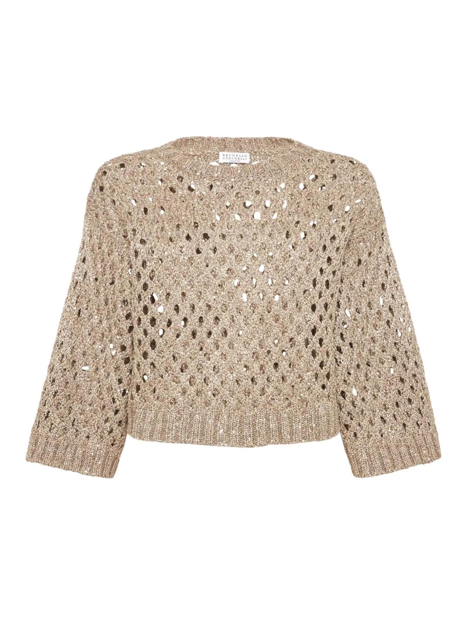 Maglia girocollo traforata MEA338200 C9545 BRUNELLO CUCINELLI 