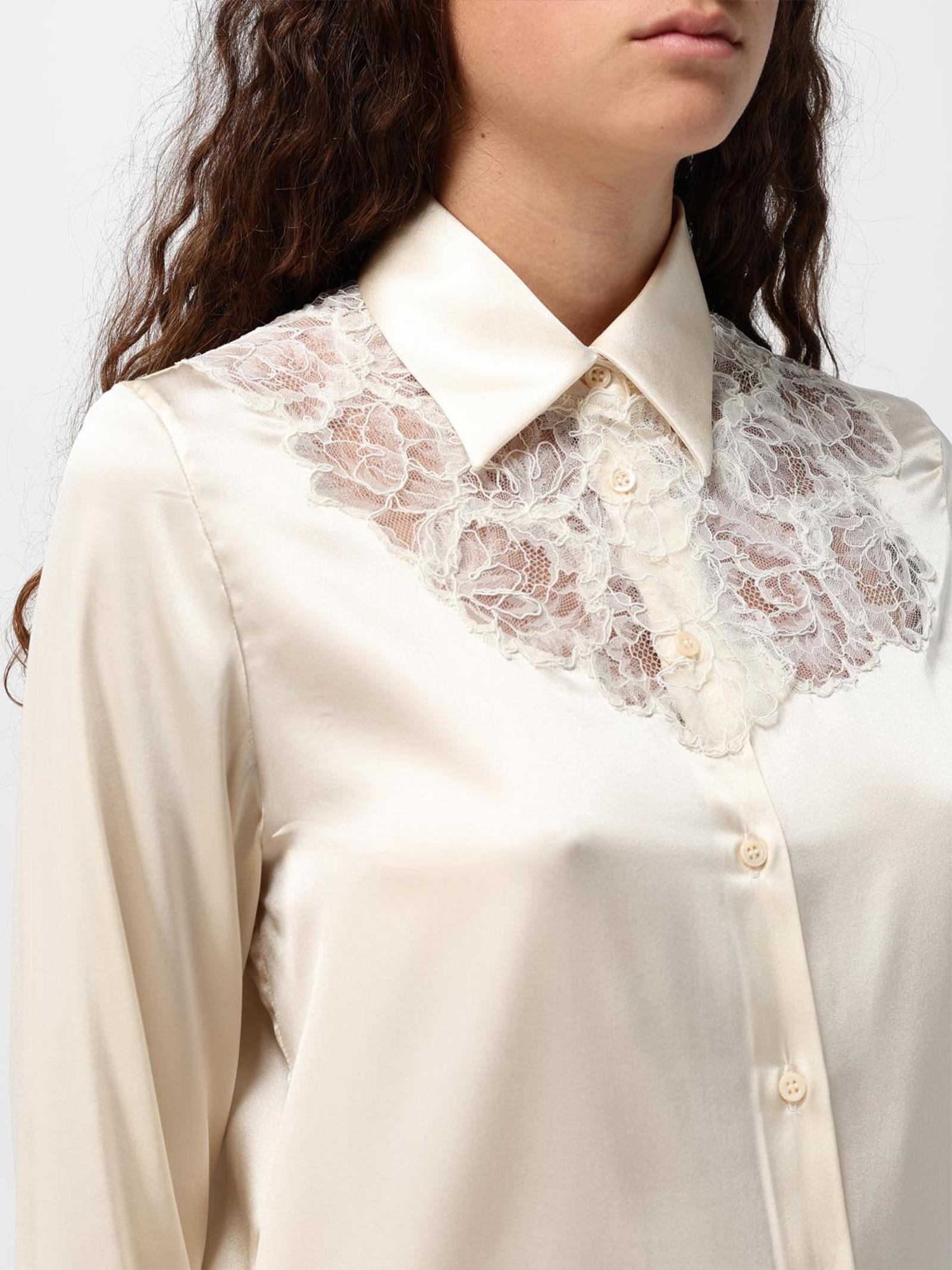 Camicia in raso D454K605TBW 10602 ERMANNO SCERVINO 