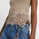 Top cashmere con pizzo D475L327APPYU M1507 ERMANNO SCERVINO 