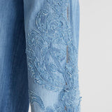 Jeans con applicazione a fiori D467P367APFRQ 94037 ERMANNO SCERVINO 