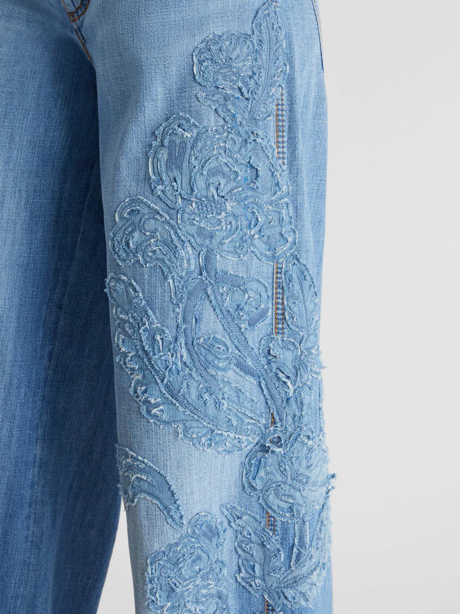 Jeans con applicazione a fiori D467P367APFRQ 94037 ERMANNO SCERVINO 