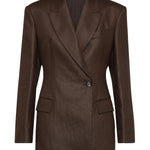 Giacca doppiopetto in twill di lino ML1427261 C273 BRUNELLO CUCINELLI 