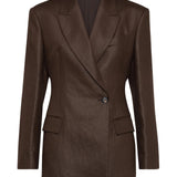 Giacca doppiopetto in twill di lino ML1427261 C273 BRUNELLO CUCINELLI 