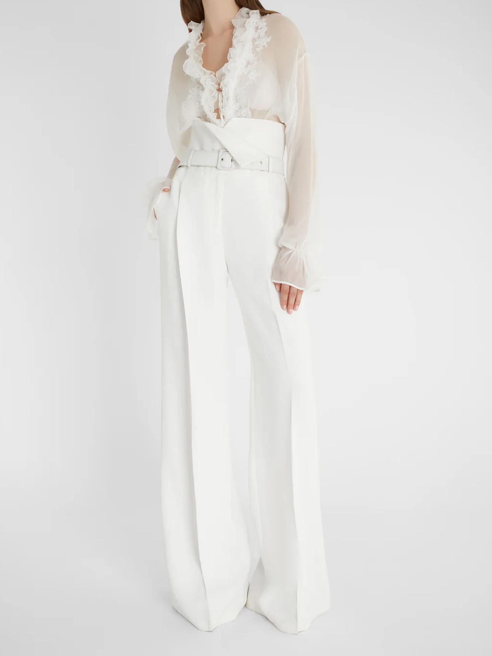Pantaloni palazzo con cintura D466P304TEILM 14800 ERMANNO SCERVINO 