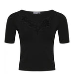 Top con finiture in pizzo D474M300SQW 95708 ERMANNO SCERVINO 