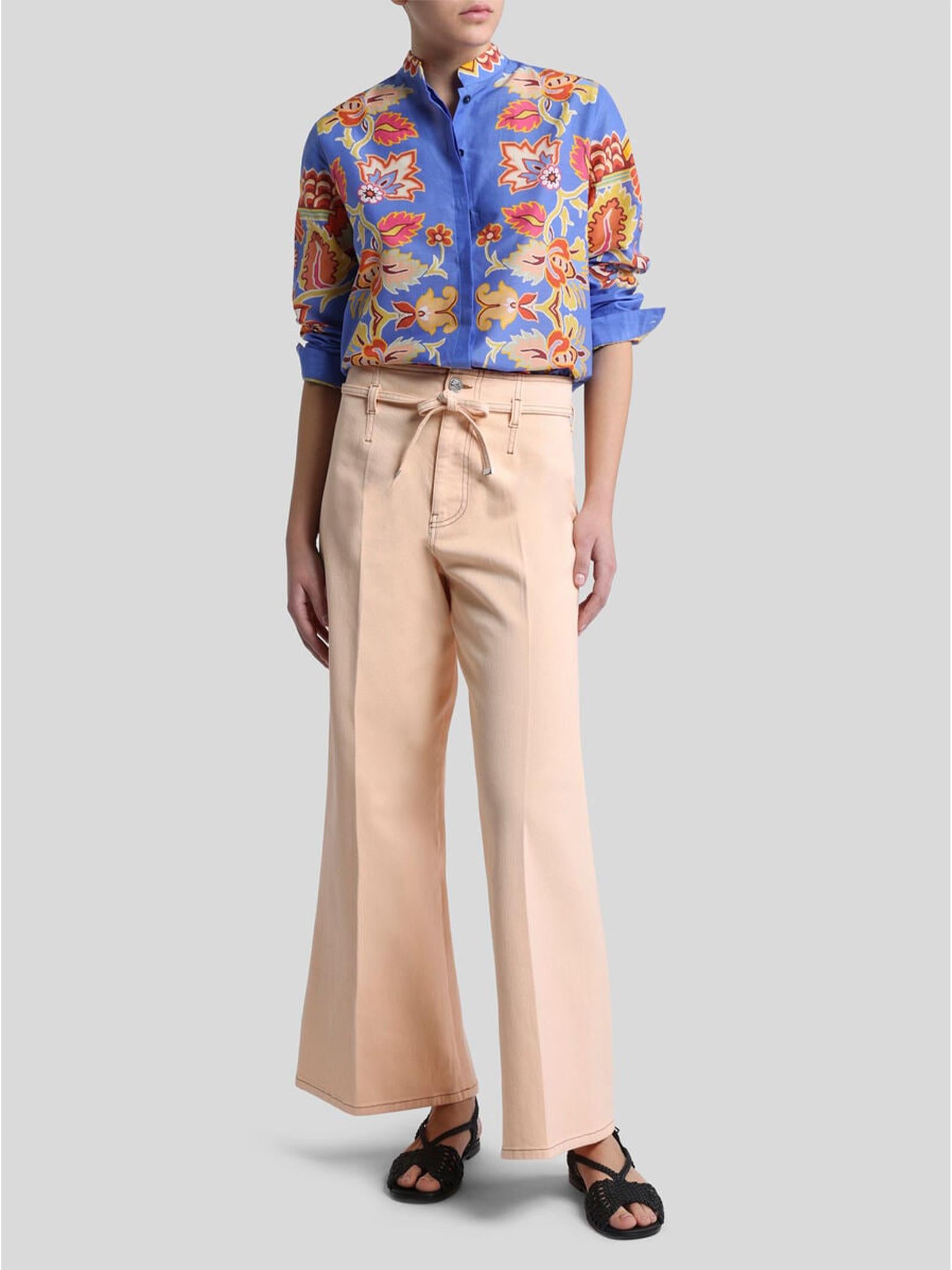 Camicia lunga in cotone e seta WRIA0061AKA18 X0880 ETRO 