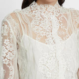 Camicia con ricami in pizzo D472K324CSEOI 10602 ERMANNO SCERVINO 