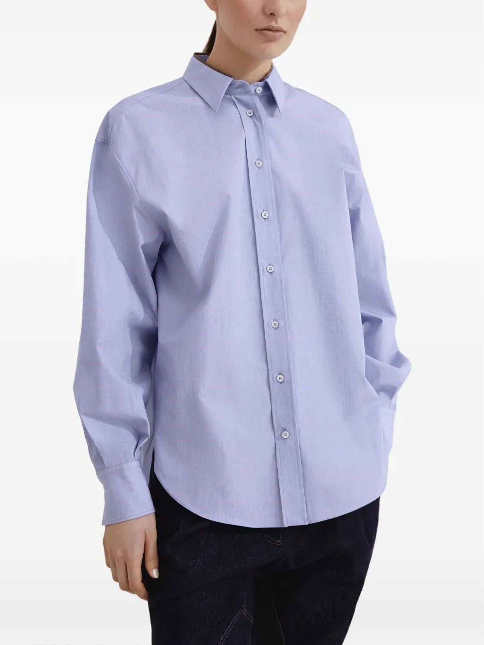 Camicia in tela di cotone MA795NL916 C013 BRUNELLO CUCINELLI 