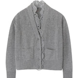 Cardigan scollo a V in cashmere con pizzo D475N304APKFX M2921 ERMANNO SCERVINO 