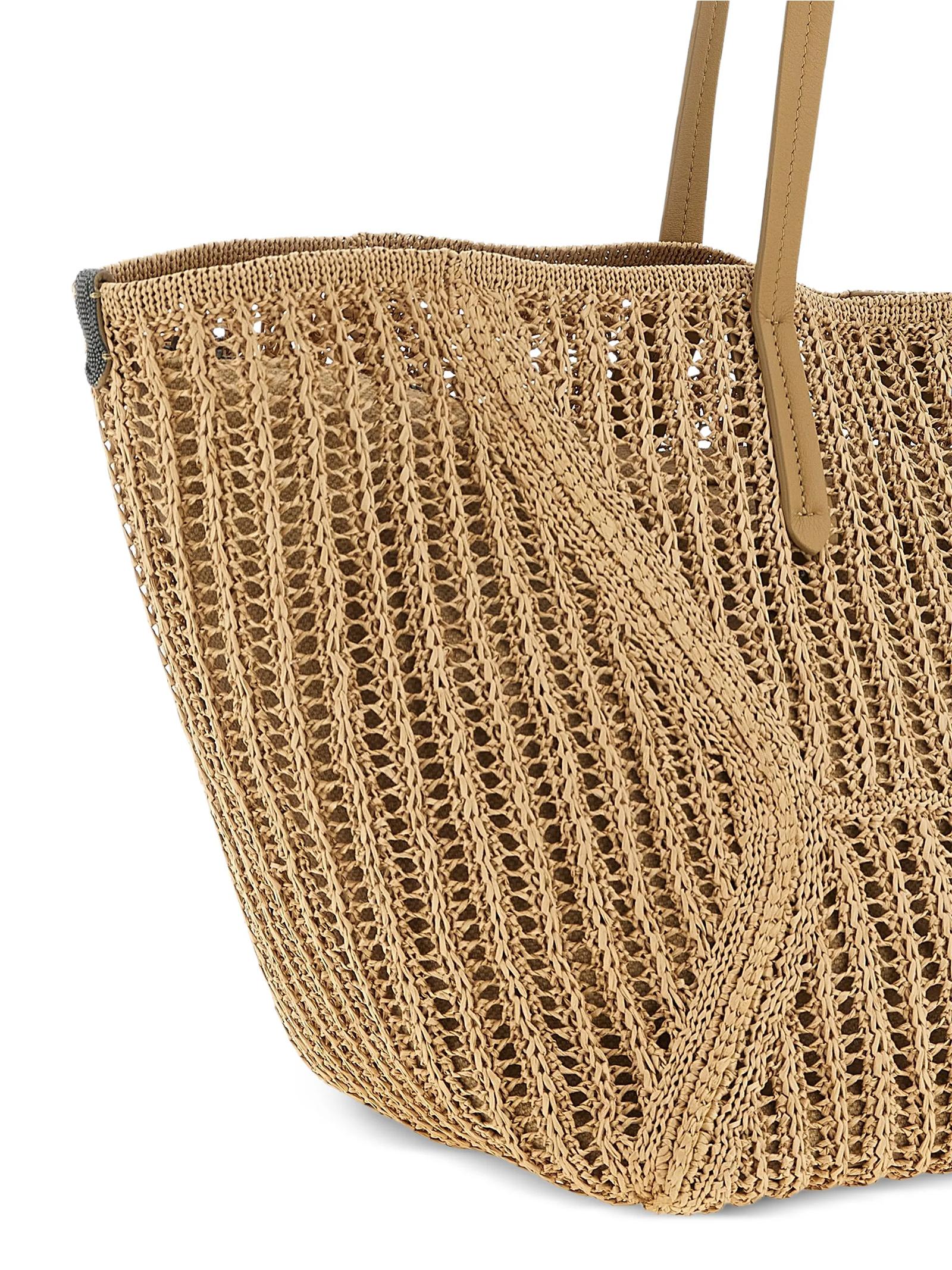 Borsa tote in rafia Duo MB97D2571 C802 BRUNELLO CUCINELLI 