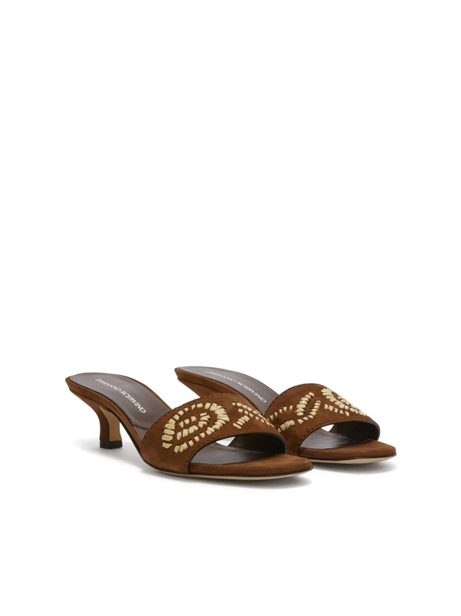 Mules con ricamo a fiori D468Z300RZTM 91230 ERMANNO SCERVINO 