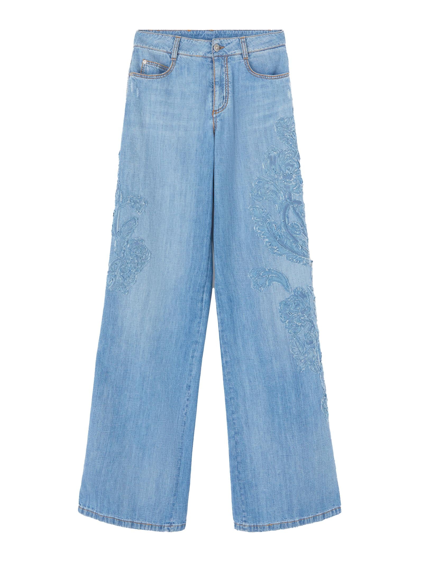 Jeans con applicazione a fiori D467P367APFRQ 94037 ERMANNO SCERVINO 