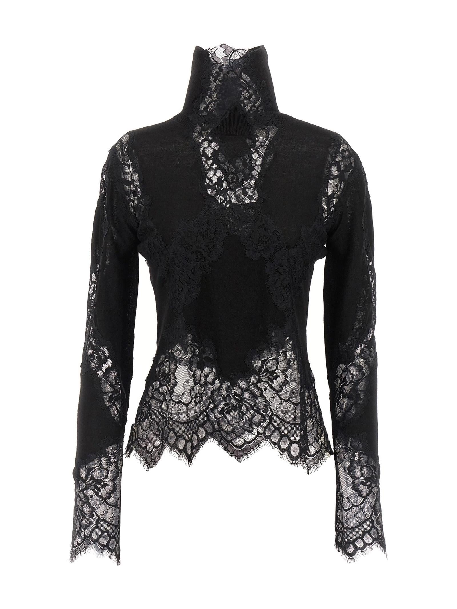 Maglia inserti pizzo D475M705APATL 95708 ERMANNO SCERVINO 