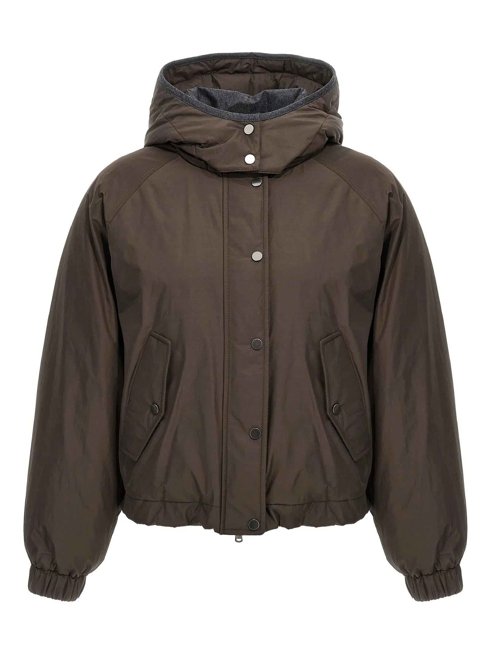 Piumino Crop con cappuccio staccabile MG5017835 C4228 BRUNELLO CUCINELLI 