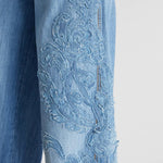 Jeans con applicazione a fiori D467P367APFRQ 94037 ERMANNO SCERVINO 