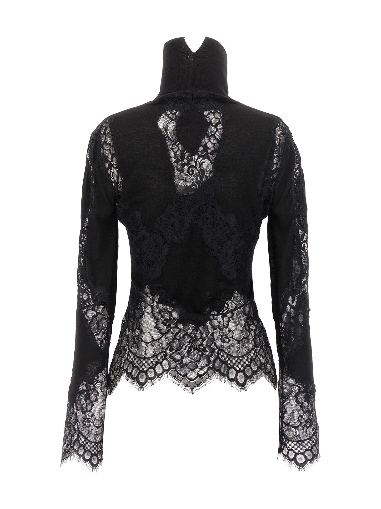 Maglia inserti pizzo D475M705APATL 95708 ERMANNO SCERVINO 