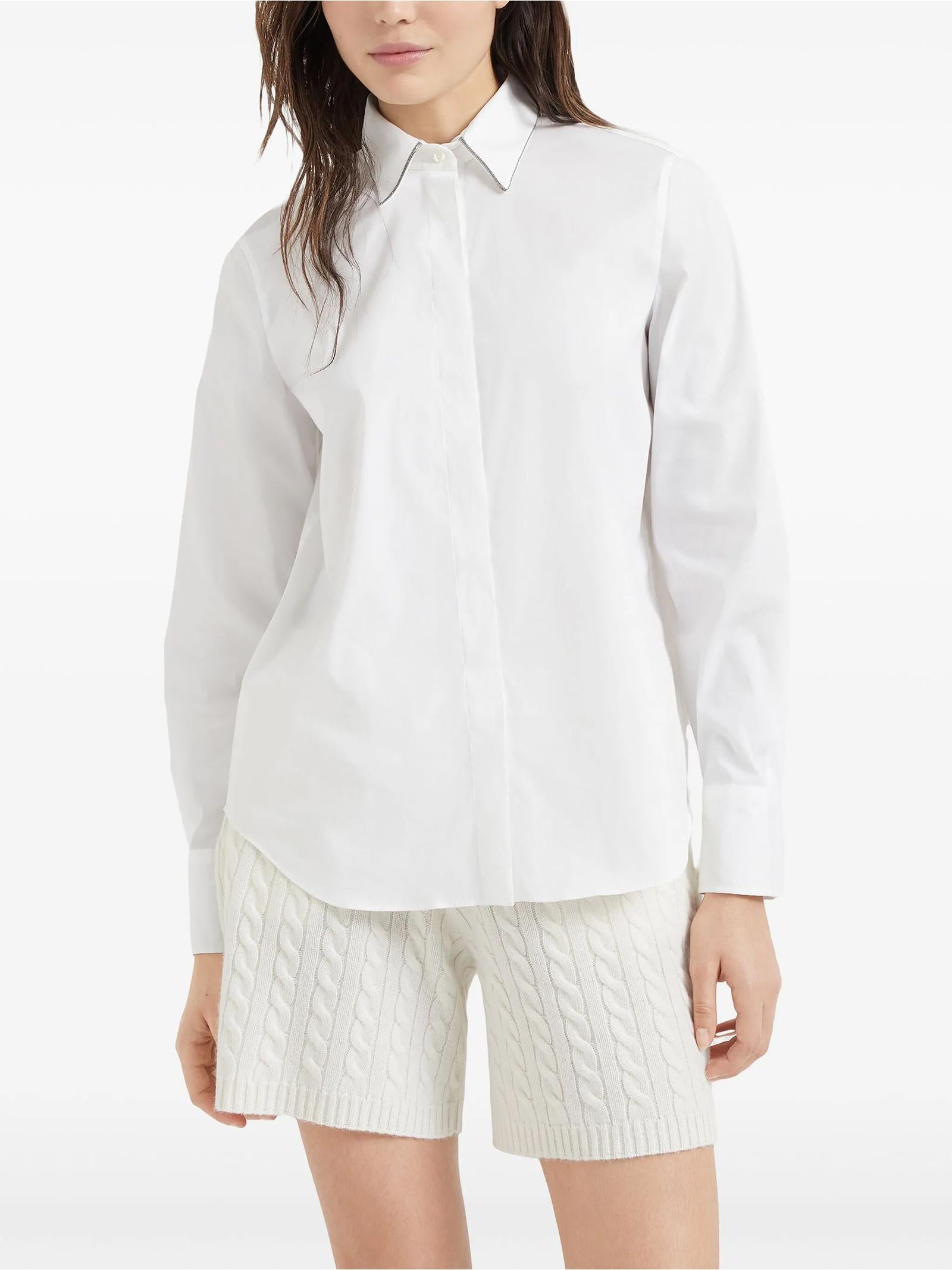Camicia stretch con Shiny Collar M0091MA606 C159 BRUNELLO CUCINELLI 