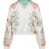 Giubbino crop misto seta