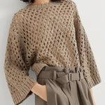 Maglia girocollo traforata MEA338200 C9545 BRUNELLO CUCINELLI 