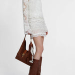Minigonna in pizzo e georgette D472O332EOI 10602 ERMANNO SCERVINO 