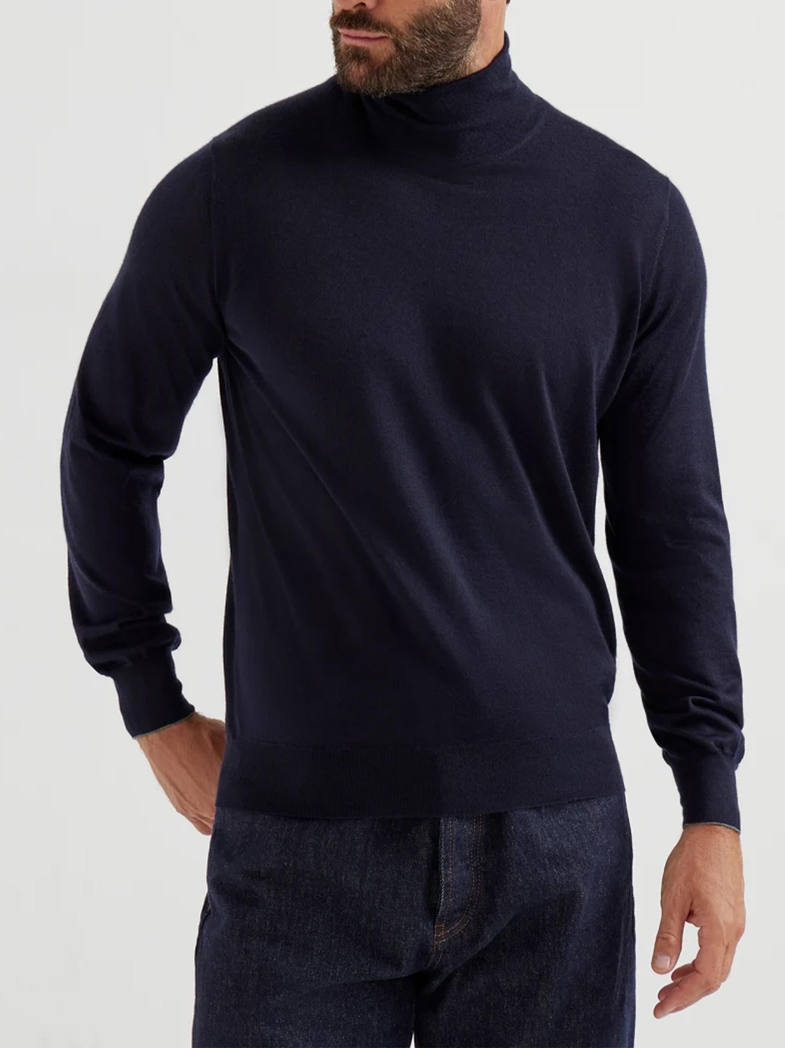 Maglia collo alto cashmere e seta M2300103 CW425 BRUNELLO CUCINELLI 