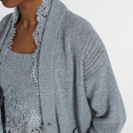 Cardigan scollo a V in cashmere con pizzo D475N304APKFX M2921 ERMANNO SCERVINO 