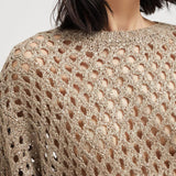 Maglia girocollo traforata MEA338200 C9545 BRUNELLO CUCINELLI 