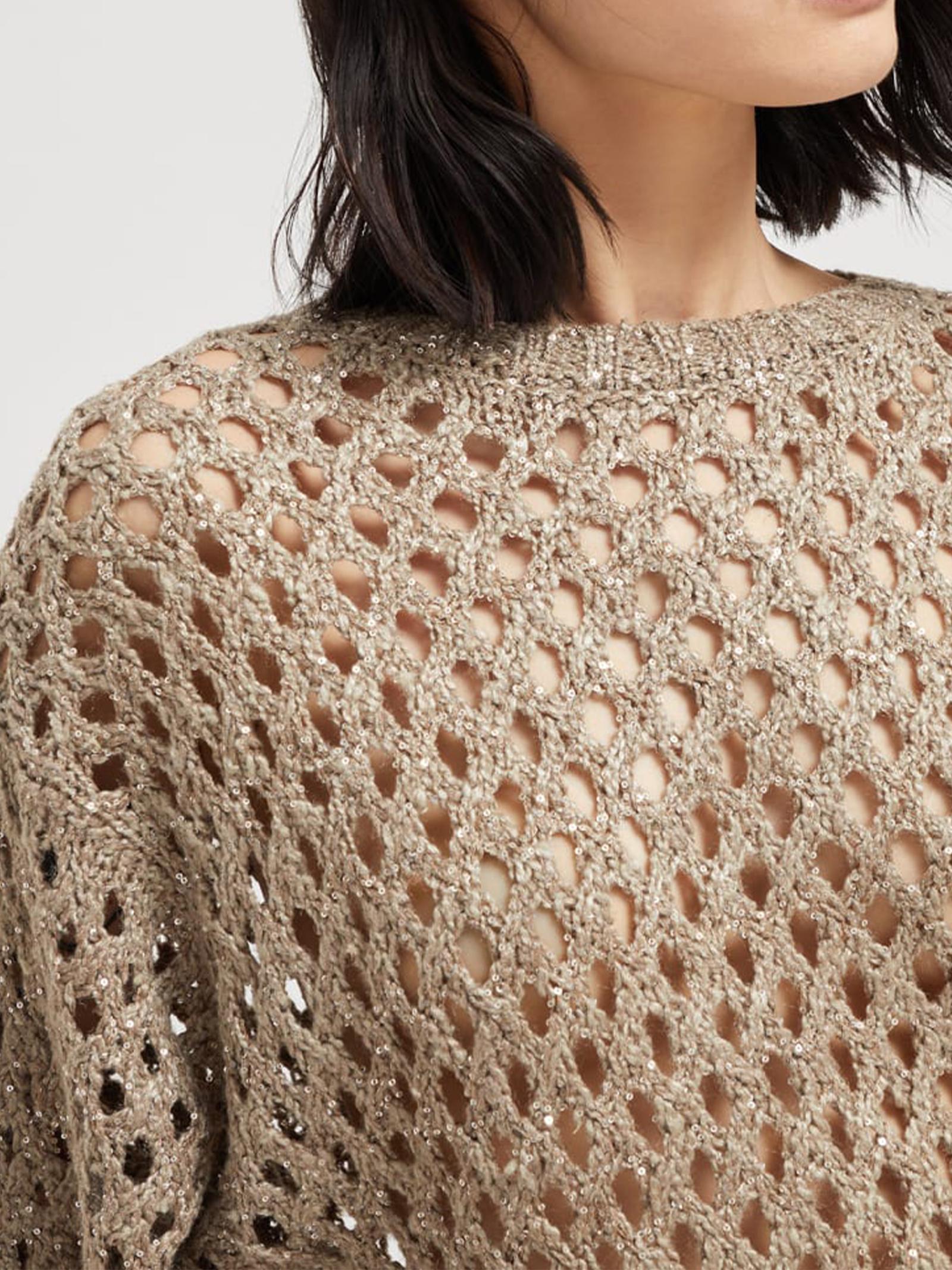 Maglia girocollo traforata MEA338200 C9545 BRUNELLO CUCINELLI 