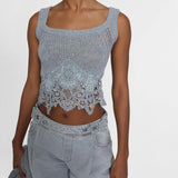 Top cashmere con pizzo D475L305APKFX M2921 ERMANNO SCERVINO 