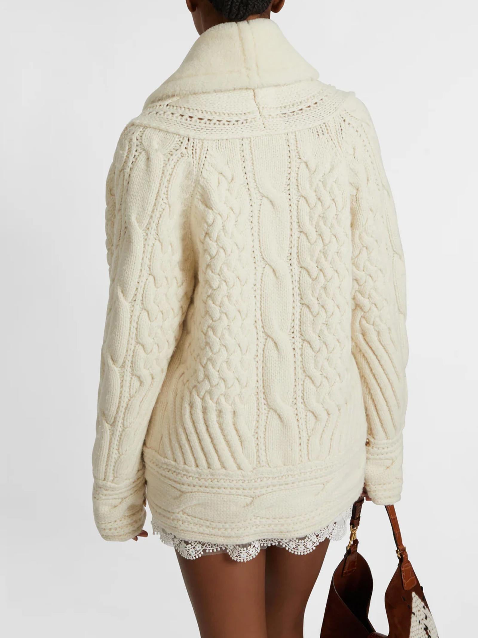 Cardigan-cappotto in lana merino D475D304SHQTX 14800 ERMANNO SCERVINO 