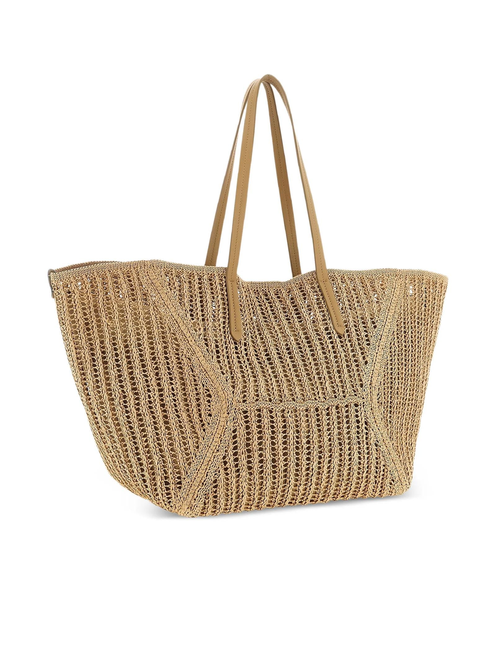 Borsa tote in rafia Duo MB97D2571 C802 BRUNELLO CUCINELLI 