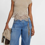 Top cashmere con pizzo D475L327APPYU M1507 ERMANNO SCERVINO 