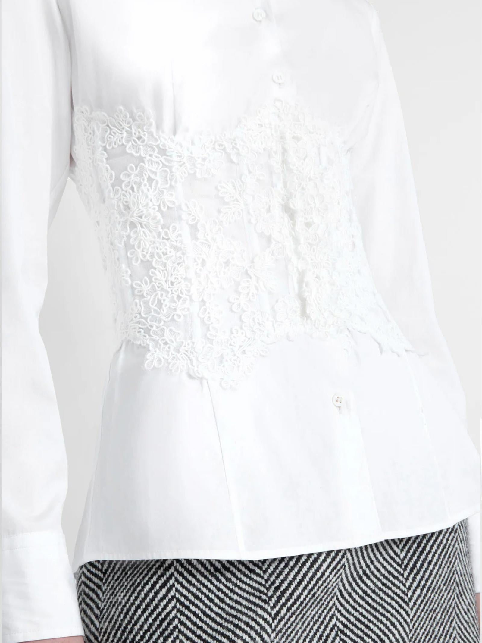 Camicia in popeline di cotone D472K363BQP 10601 ERMANNO SCERVINO 