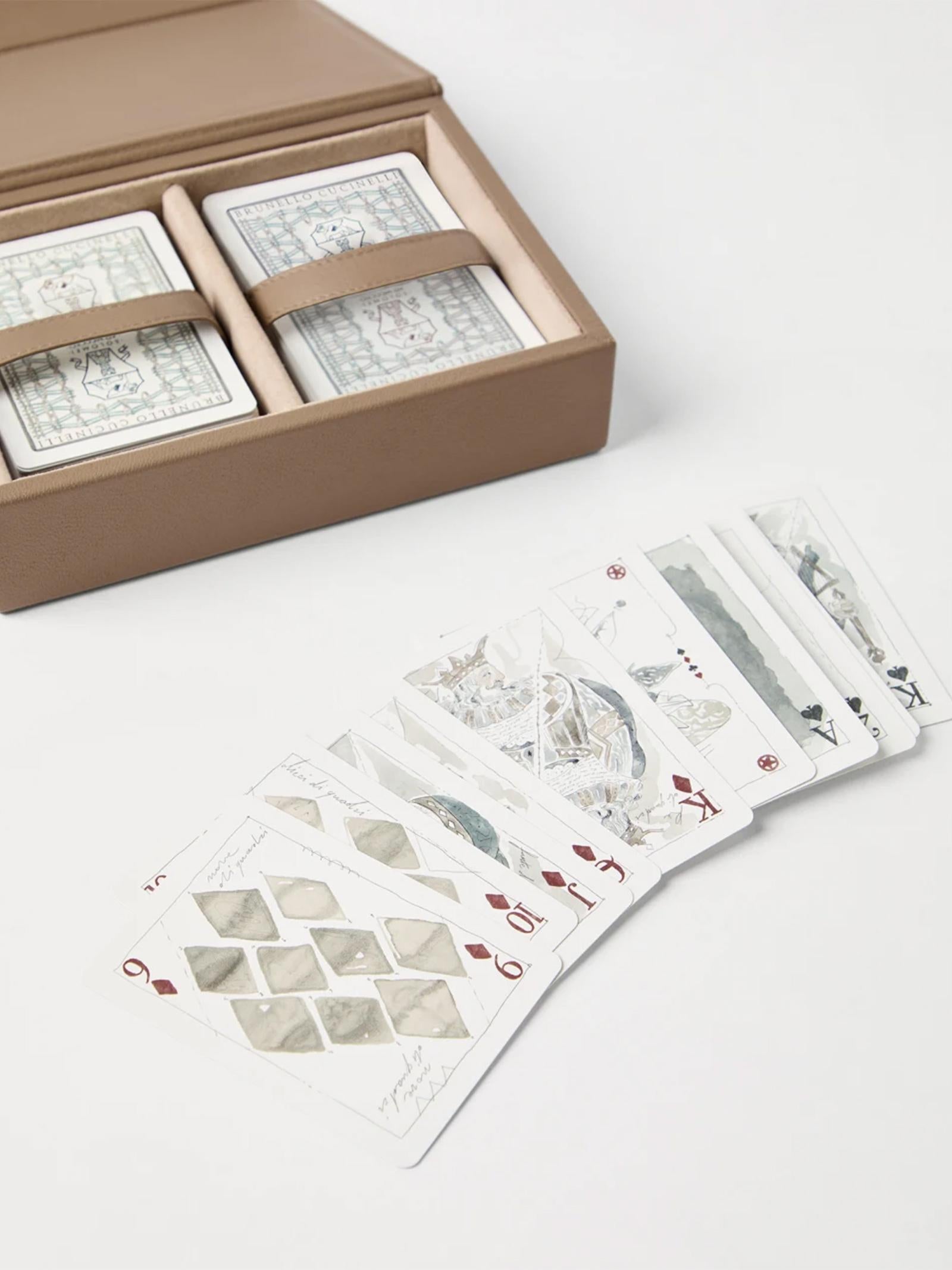 Set di carte da gioco con cofanetto in pelle MLZSECGAM3 C5859 BRUNELLO CUCINELLI 