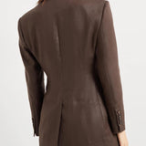 Giacca doppiopetto in twill di lino ML1427261 C273 BRUNELLO CUCINELLI 