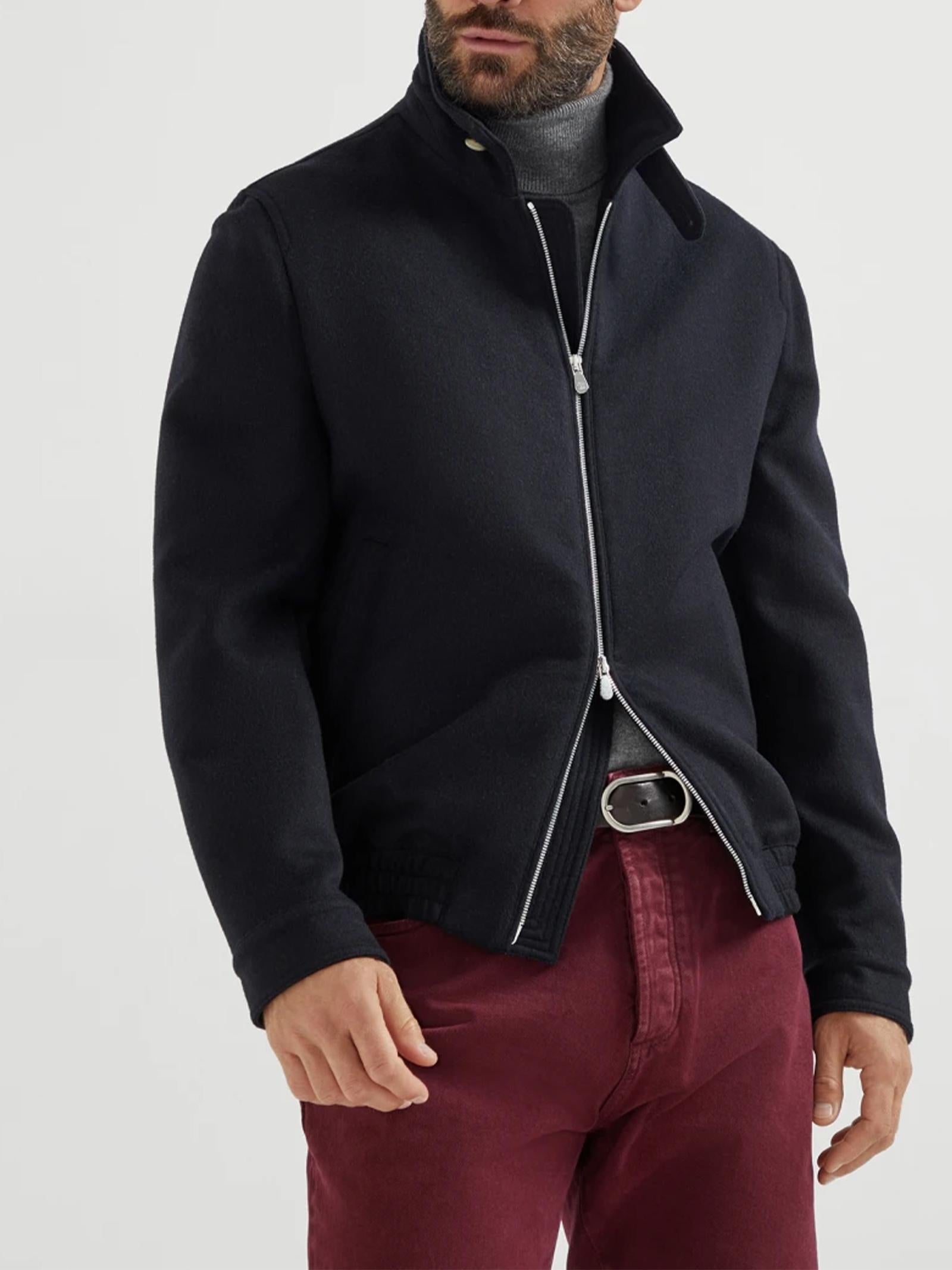 Bomber in flanella double MY4966379 CVR40 BRUNELLO CUCINELLI 