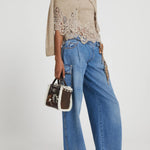 Cardigan cropped in cashmere e pizzo D475N314APPYU M1507 ERMANNO SCERVINO 