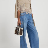 Cardigan cropped in cashmere e pizzo D475N314APPYU M1507 ERMANNO SCERVINO 