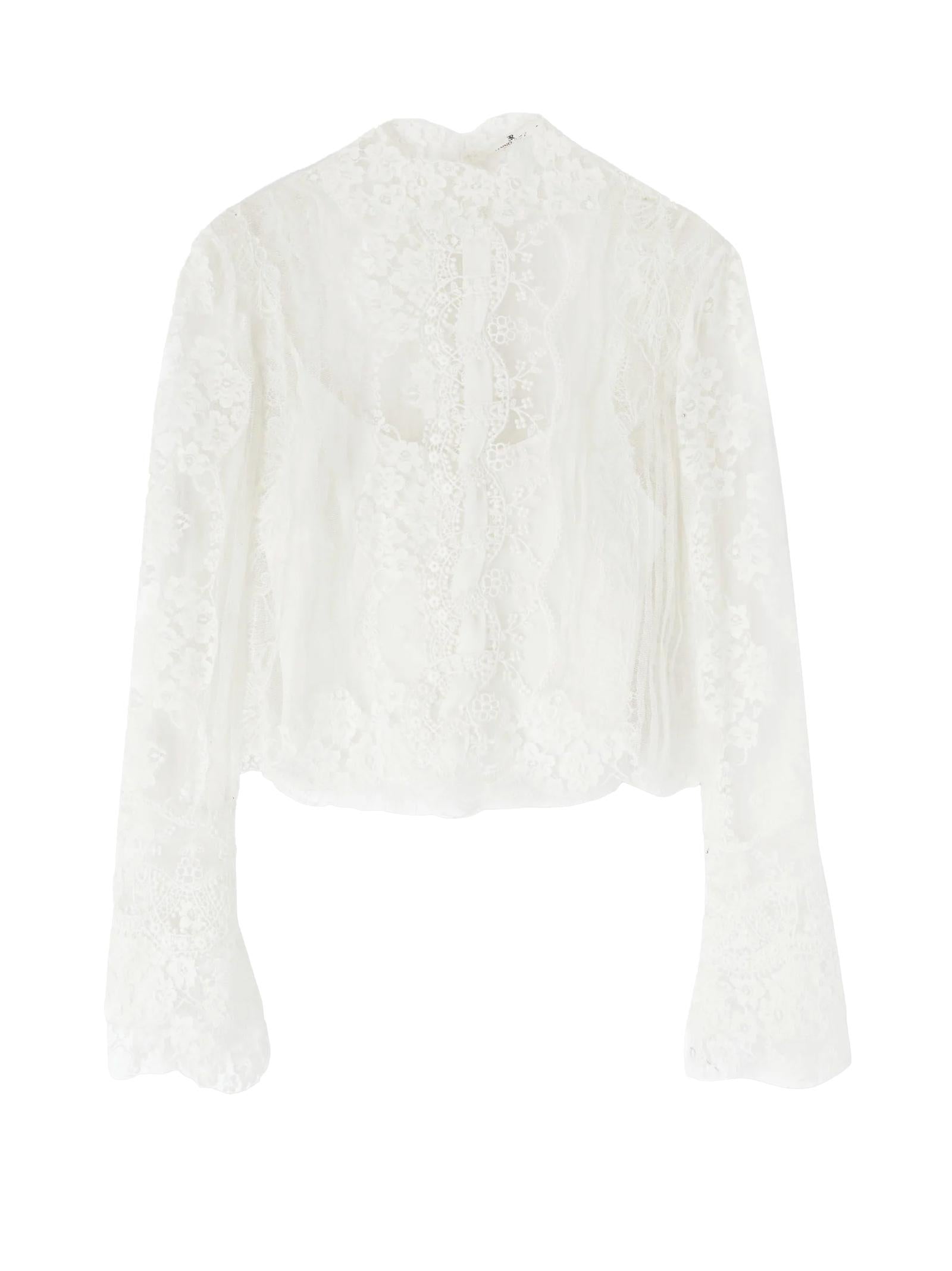 Camicia con ricami in pizzo D472K324CSEOI 10602 ERMANNO SCERVINO 